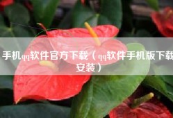 手机qq软件官方下载（qq软件手机版下载安装）