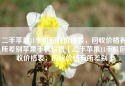 二手苹果11手机回收价格表，回收价格有所差别苹果手机价格「二手苹果11手机回收价格表，回收价格有所差别」