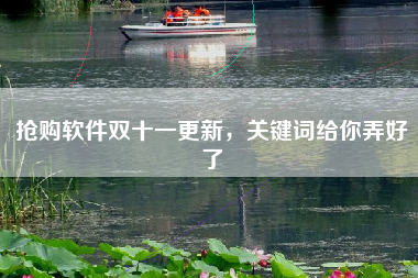 抢购软件双十一更新，关键词给你弄好了