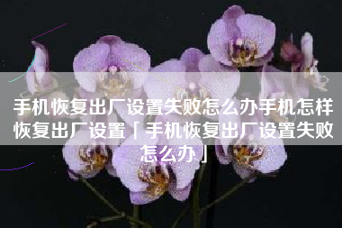 手机恢复出厂设置失败怎么办手机怎样恢复出厂设置「手机恢复出厂设置失败怎么办」
